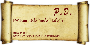 Pflum Dömötör névjegykártya